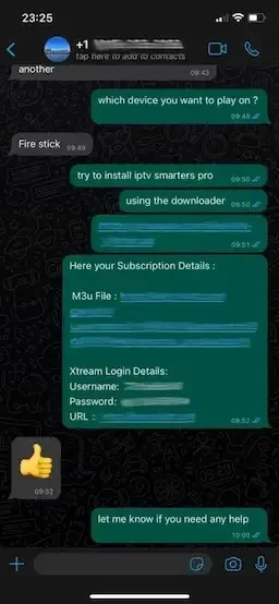 WhatsApp conversation with a customer, 5 of 5